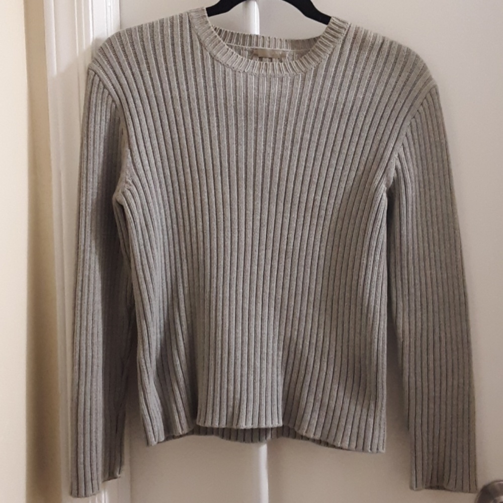 3/$20 J Crew Gray Ribbed Crewneck Sweater M - Picture 1 of 2